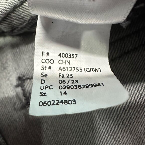 LOGO by Lori Goldstein Smiley World Womens 14 Patchwork Grey Wash Jeans Straight - Picture 10 of 16